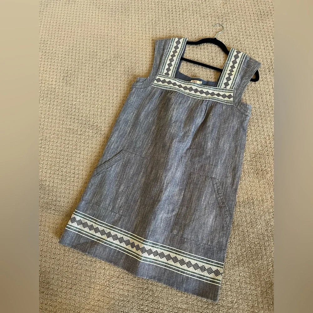 Faherty Hailee Dress Navy Jacquard Small - Picture 5 of 11